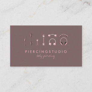 Piercing Specialist Tattoo Studio Rosa Guld solid Visitkort