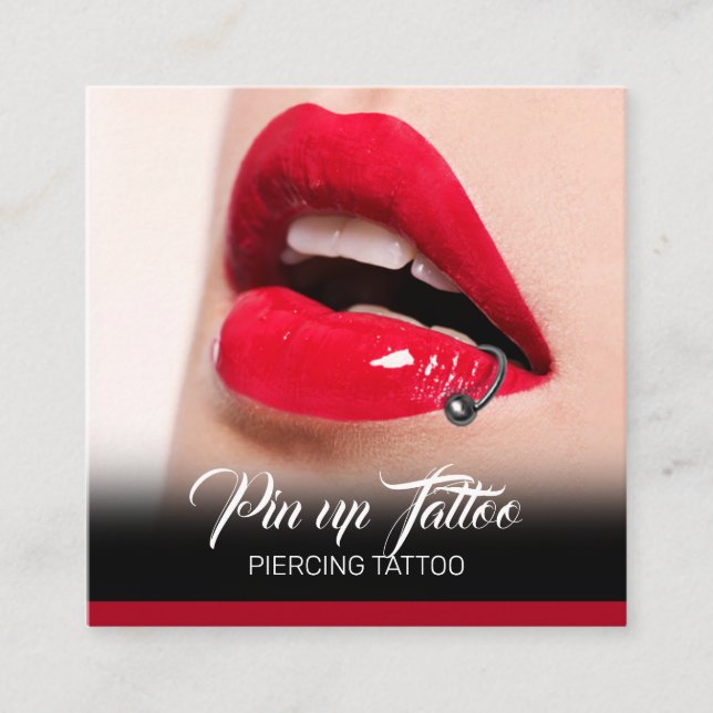 Piercing Studio Tattoo Piercing specialist Fyrkantigt Visitkort (Framsida)