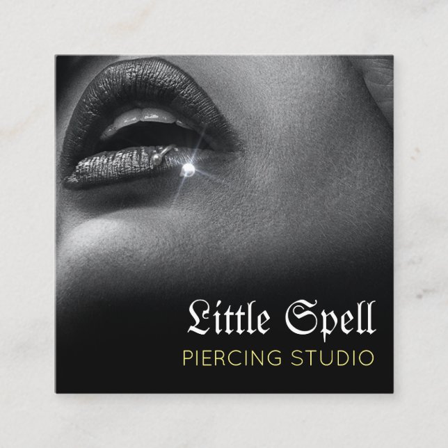 Piercing Studio Tattoo Piercing specialist Fyrkantigt Visitkort (Framsida)
