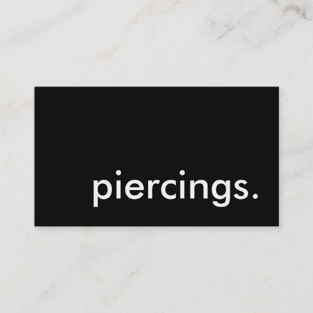 piercings. lojalitetstansmaskinkort lojalitetskort (Framsida)