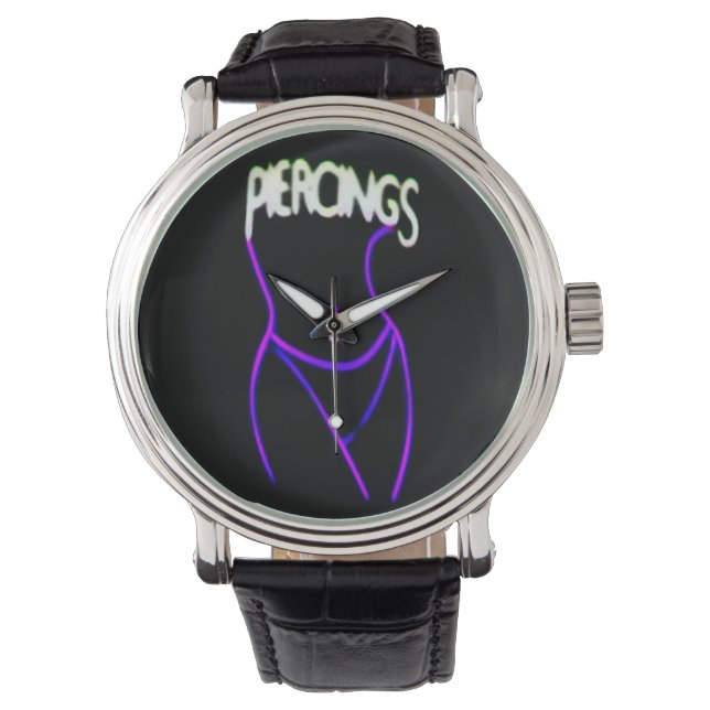 Piercings Neon Dam Silhouette-Lila Watches Armbandsur (Framsida)