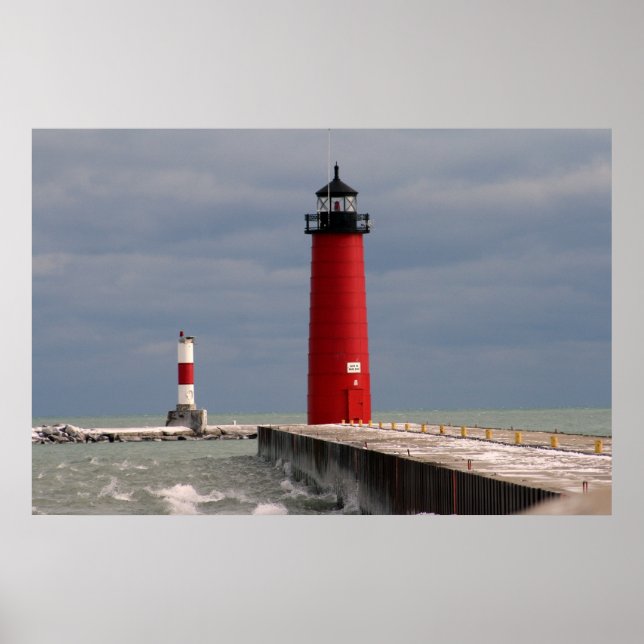 Pierhead Lighthouse, Kenosha, Wisconsin Poster (Framsidan)