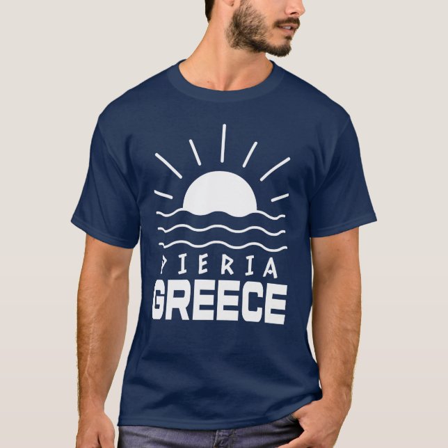 Pieria Greece Sunshine, Sea Manar Navy Blue T Shirt (Framsida)