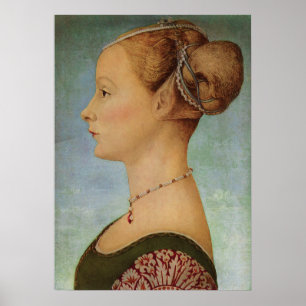 Piero del Pollaiuolo, Porträtt i en Young Woman Poster