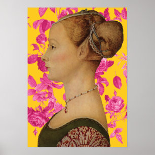 Piero del Pollaiuolo, Porträtt i en Young Woman Poster