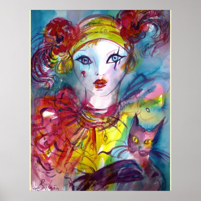 PIERO MED CAT/Venetian Masqueramasker Poster (Framsidan)