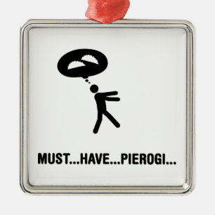 Pierogi älskare julgransprydnad metall