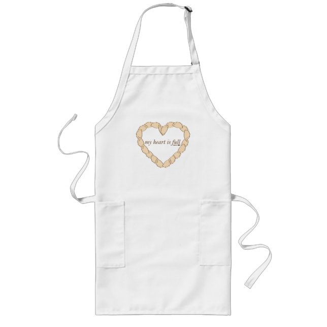 Pierogi Heart Apron Långt Förkläde (Framsidan)