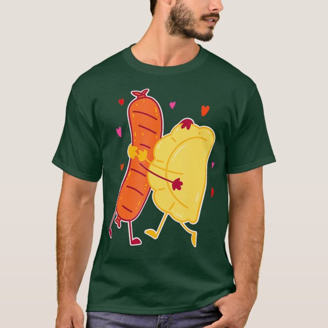 Pierogi och Kielbasa Polska Food I Funny Food T Shirt (Framsida)