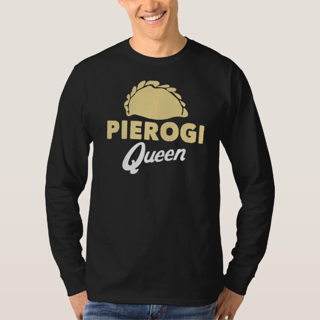 Pierogi Queen Polen, Polska tjejen Perogie Dumplin T Shirt (Framsida)