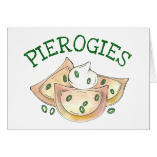 Pierogies Polska Cuisineet Potato Dumplings Foodie Hälsningskort