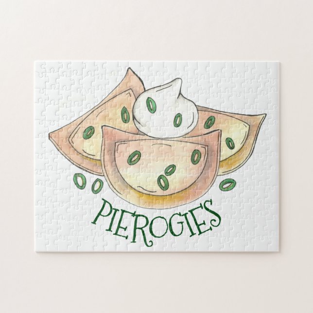 Pierogies Polska Cuisineet Potato Dumplings Foodie Pussel (Horisontell)