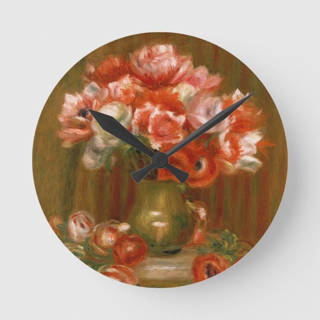 Pierre A Renoir | Anemones Rund Klocka (Framsida)