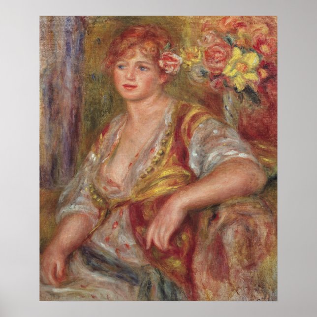 Pierre A Renoir | Blonde Woman med Ro Poster (Framsidan)