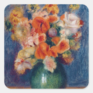 Pierre A Renoir   Bouquet Fyrkantigt Klistermärke
