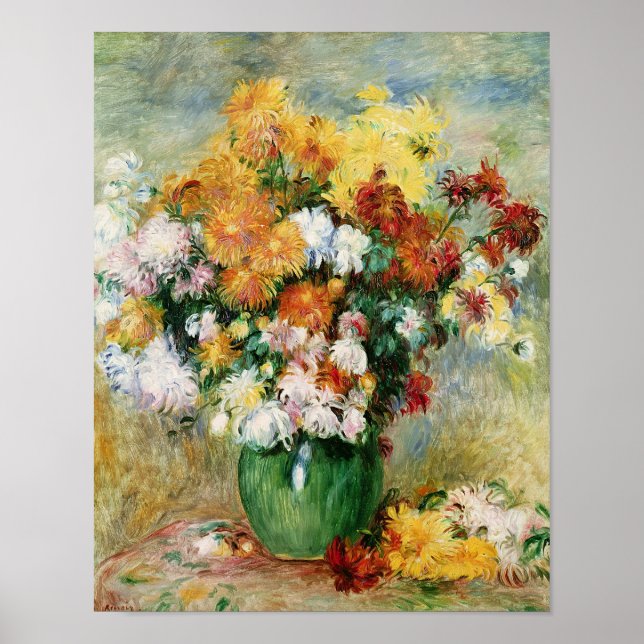 Pierre A Renoir | Chrysanthemums Bouquet Poster (Framsidan)