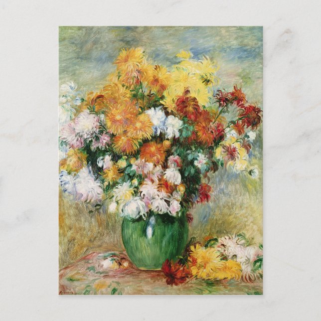 Pierre A Renoir | Chrysanthemums Bouquet Vykort (Framsida)