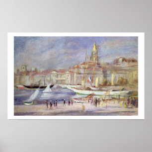 Pierre A Renoir Den gamla hamnen i Marseille Poster
