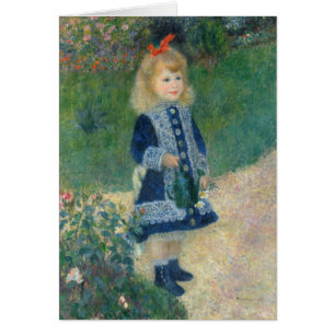 Pierre A Renoir En flicka med en vaktkapacitet Hälsningskort