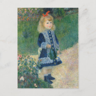 Pierre A Renoir En flicka med en vaktkapacitet Vykort