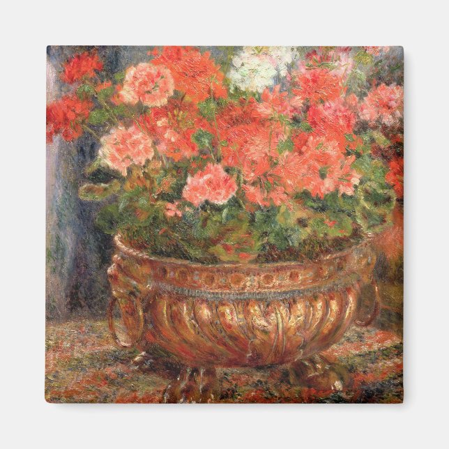 Pierre A Renoir | Geranium i kopparbäcken Magnet (Framsidan)