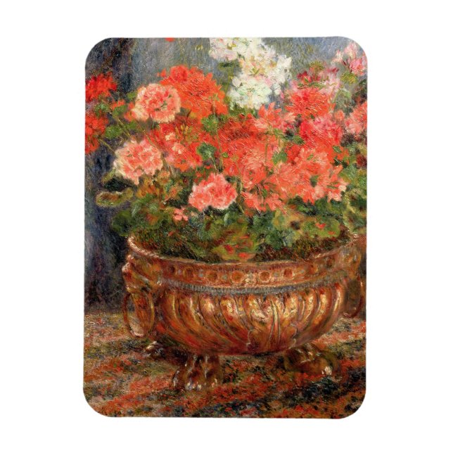 Pierre A Renoir | Geranium i kopparbäcken Magnet (Vertikal)