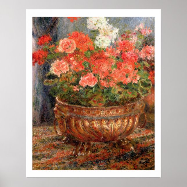 Pierre A Renoir | Geranium i kopparbäcken Poster (Framsidan)