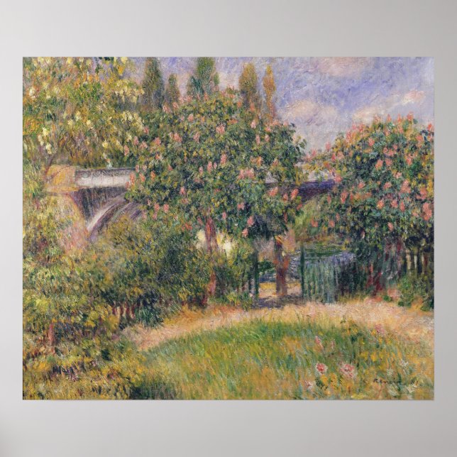 Pierre A Renoir | Järnvägsbro i Chatou Poster (Framsidan)