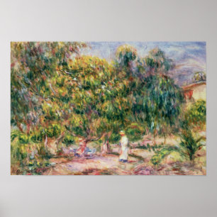 Pierre A Renoir   Kvinna i Garden of Les Colettes Poster