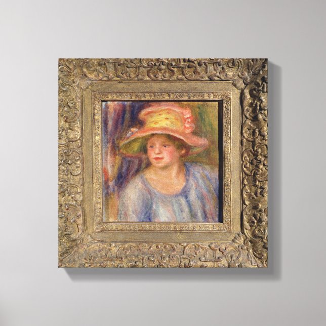 Pierre A Renoir | Kvinnor med hatt Canvastryck (Framsida)