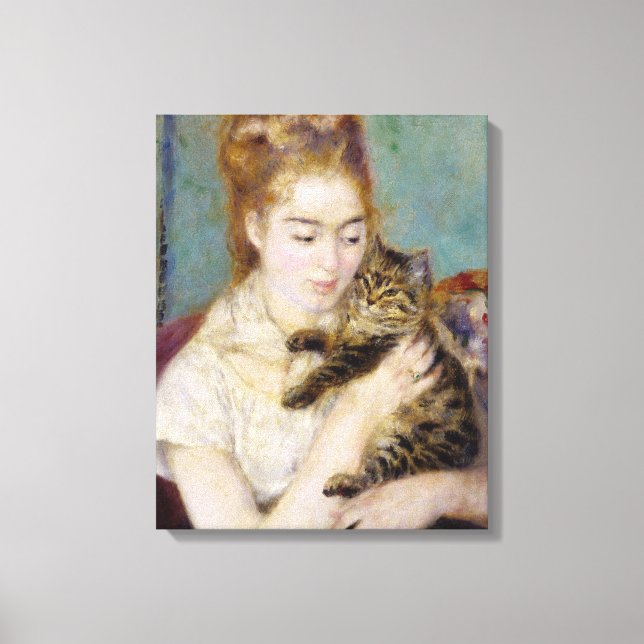Pierre A Renoir | Kvinnor med Katt Canvastryck (Framsida)