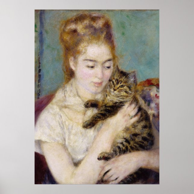 Pierre A Renoir | Kvinnor med Katt Poster (Framsidan)