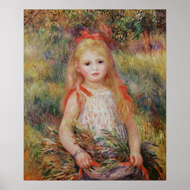 Pierre A Renoir | Little Girl Carising Flowers Poster (Framsidan)