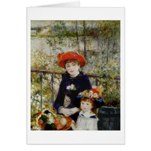 Pierre A Renoir   Två systrar eller på terrassen Hälsningskort