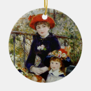 Pierre A Renoir Två systrar eller på terrassen Julgransprydnad Keramik