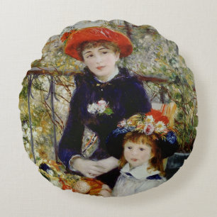 Pierre A Renoir   Två systrar eller på terrassen Rund Kudde