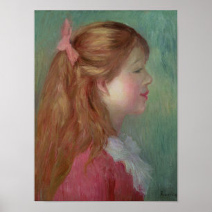 Pierre A Renoir Ung flicka med Long Hair Poster
