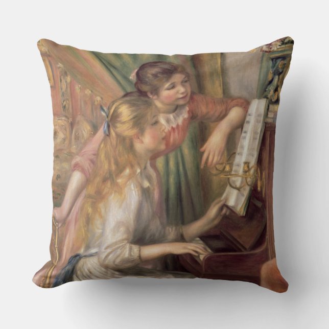 Pierre A Renoir | Unga flickor i Piano Kudde (Framsida)