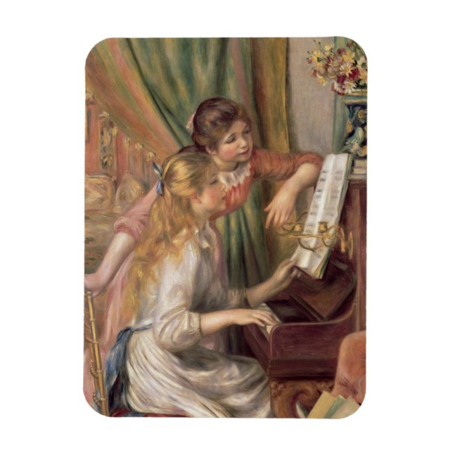 Pierre A Renoir | Unga flickor i Piano Magnet (Vertikal)