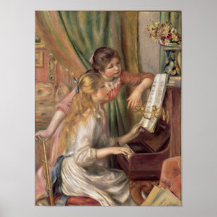 Pierre A Renoir   Unga flickor i Piano Poster