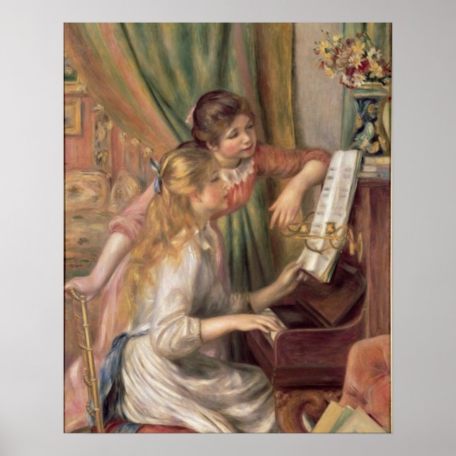 Pierre A Renoir | Unga flickor i Piano Poster (Framsidan)