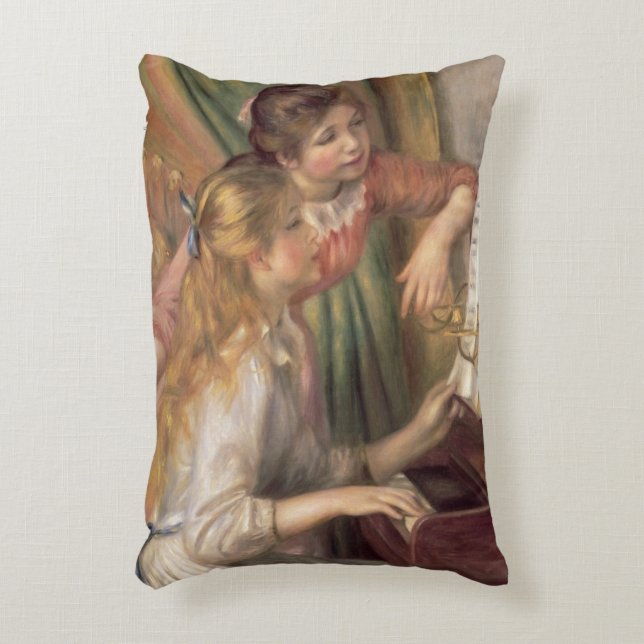 Pierre A Renoir | Unga flickor i Piano Prydnadskudde (Framsidan(Vertikal))