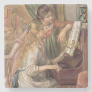 Pierre A Renoir Unga flickor i Piano Stenunderlägg