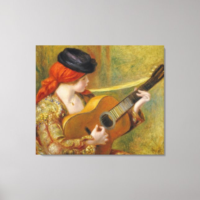 Pierre A Renoir | Unga spanska kvinnor w/a Guitar Canvastryck (Framsida)