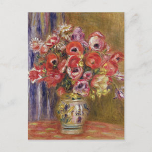 Pierre A Renoir Vas i Tulips och Anemones Vykort