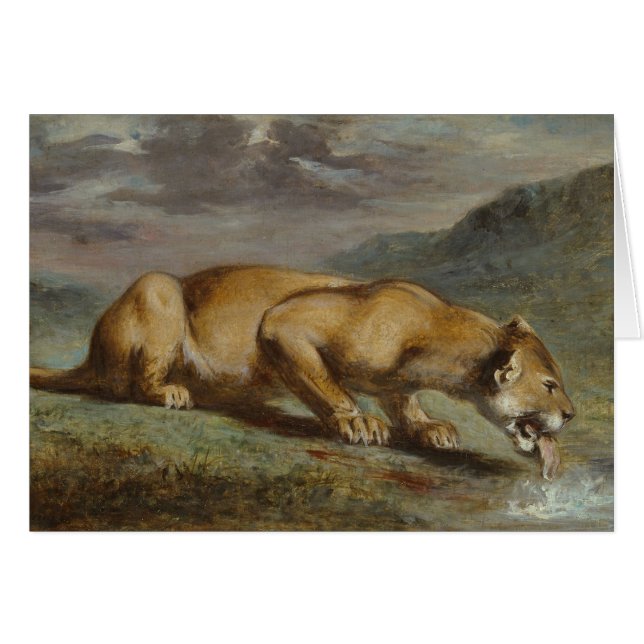 Pierre Andrieu - Wound Lioness Hälsningskort (Framsidan Horizontal)