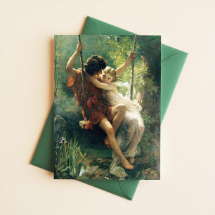 Pierre Auguste Cot Springtime Primavera Romantic Vykort
