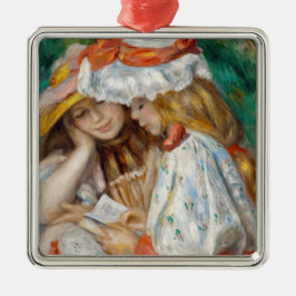 Pierre-Auguste Renoir - 2 Girls Reading Julgransprydnad Metall