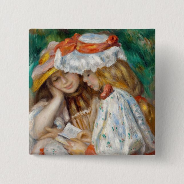 Pierre-Auguste Renoir - 2 Girls Reading Knapp (Framsida)