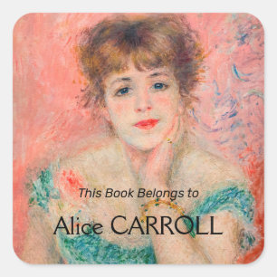 Pierre-Auguste Renoir - Actress Jeanne Samary Fyrkantigt Klistermärke